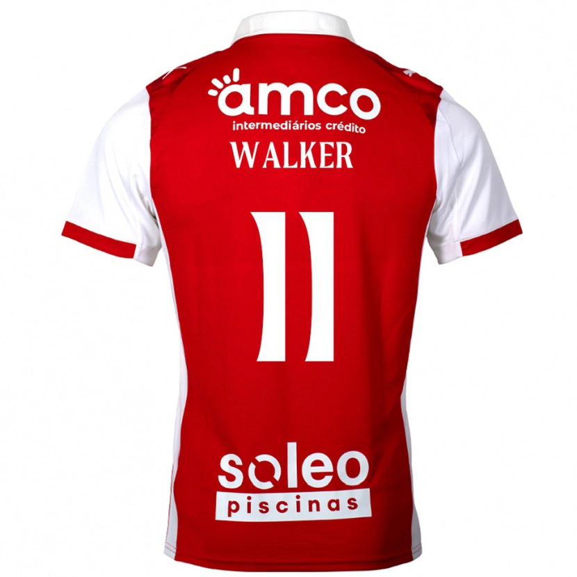 Danxen Uomo Maglia Ellie Walker #11 Rosso Bianco Kit Gara Home 2025/26 Maglietta