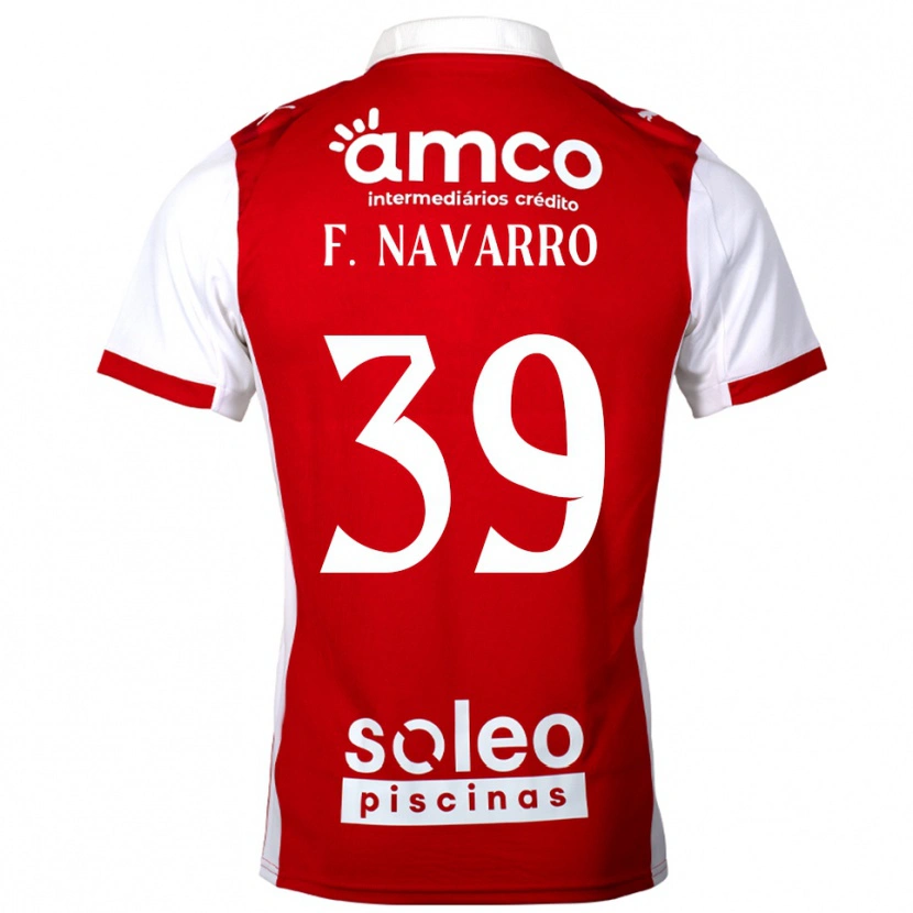 Danxen Uomo Maglia Fran Navarro #39 Rosso Bianco Kit Gara Home 2025/26 Maglietta
