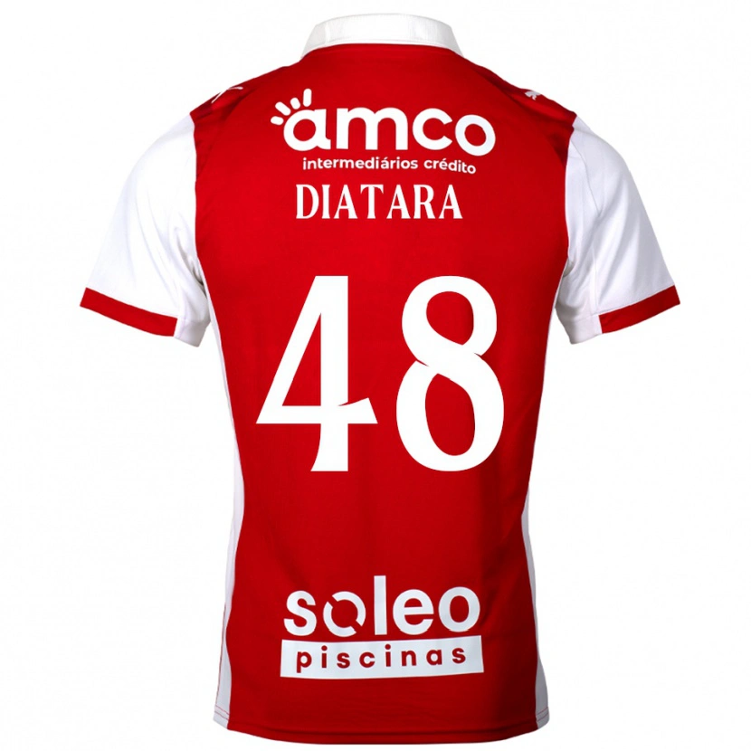 Danxen Uomo Maglia Samba Diatara #48 Rosso Bianco Kit Gara Home 2025/26 Maglietta