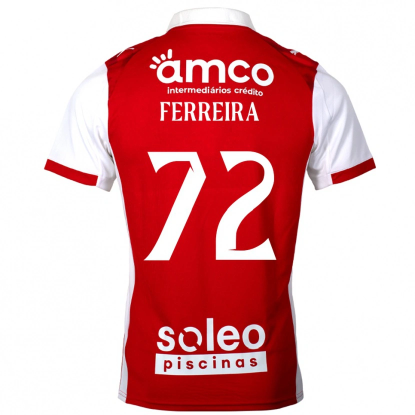 Danxen Uomo Maglia André Ferreira #72 Rosso Bianco Kit Gara Home 2025/26 Maglietta