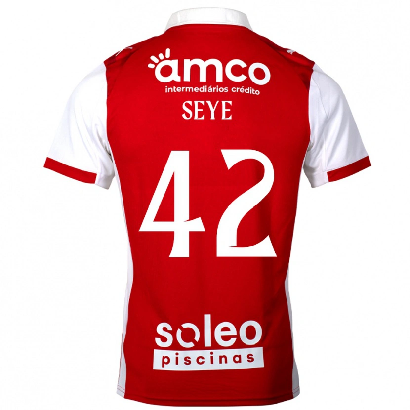 Danxen Uomo Maglia Modou Seye #42 Rosso Bianco Kit Gara Home 2025/26 Maglietta