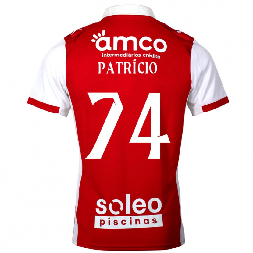 Danxen Uomo Maglia Nuno Patrício #74 Rosso Bianco Kit Gara Home 2025/26 Maglietta