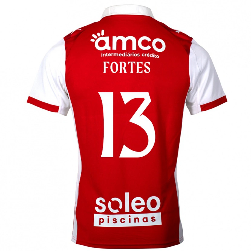 Danxen Uomo Maglia Melany Fortes #13 Rosso Bianco Kit Gara Home 2025/26 Maglietta