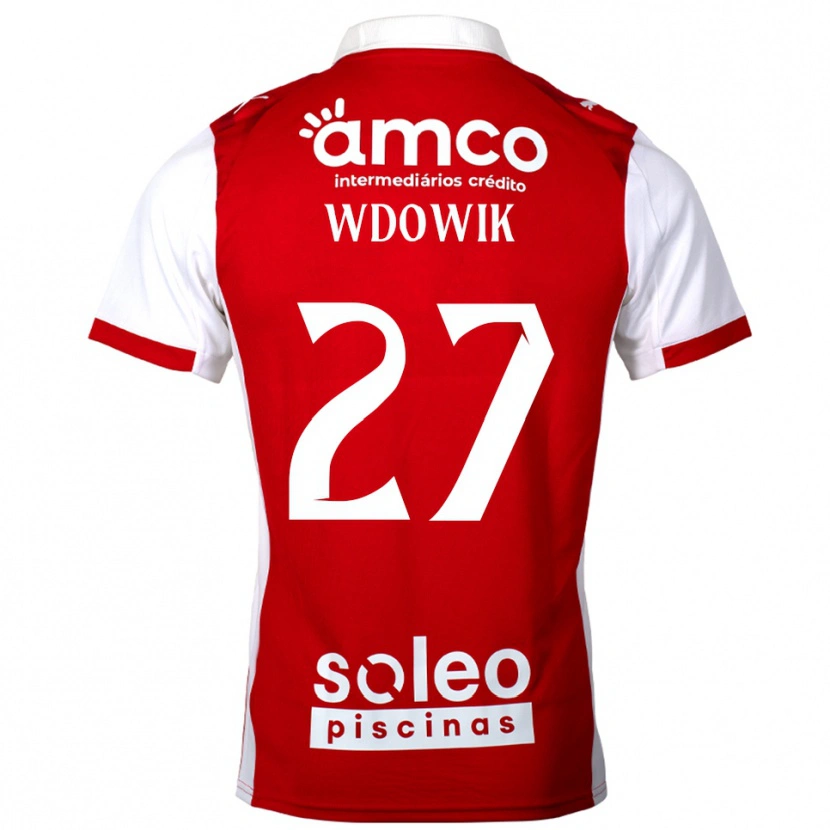Danxen Uomo Maglia Bartlomiej Wdowik #27 Rosso Bianco Kit Gara Home 2025/26 Maglietta