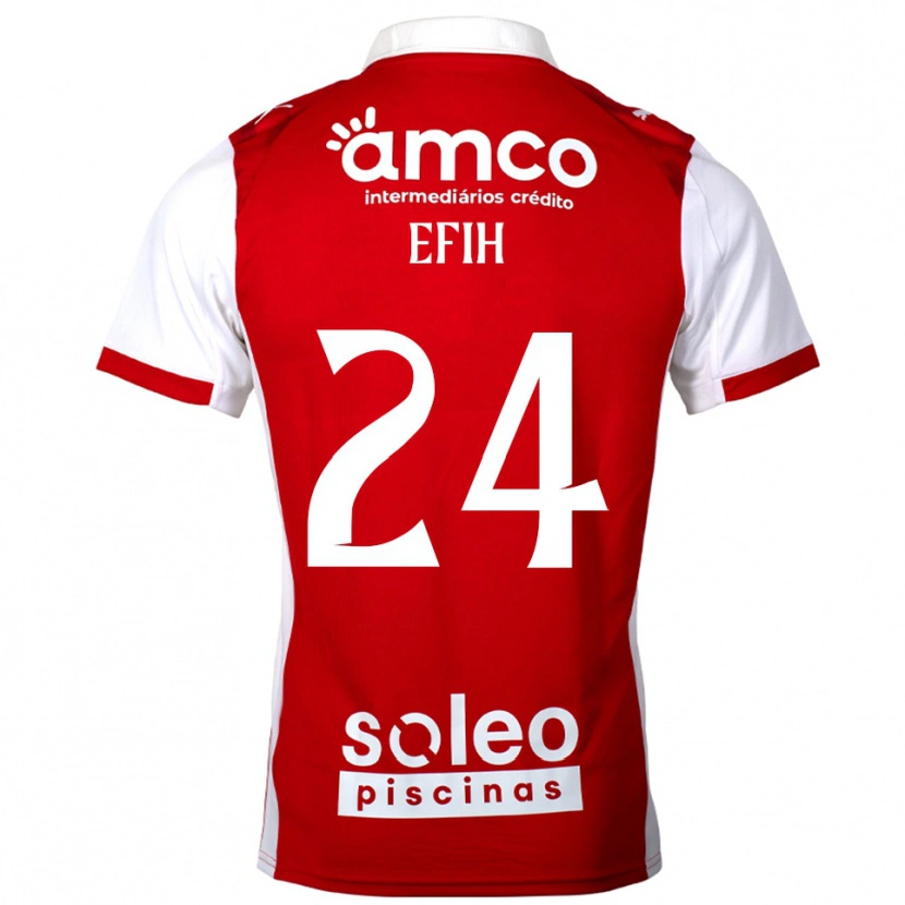 Danxen Uomo Maglia Peace Efih #24 Rosso Bianco Kit Gara Home 2025/26 Maglietta
