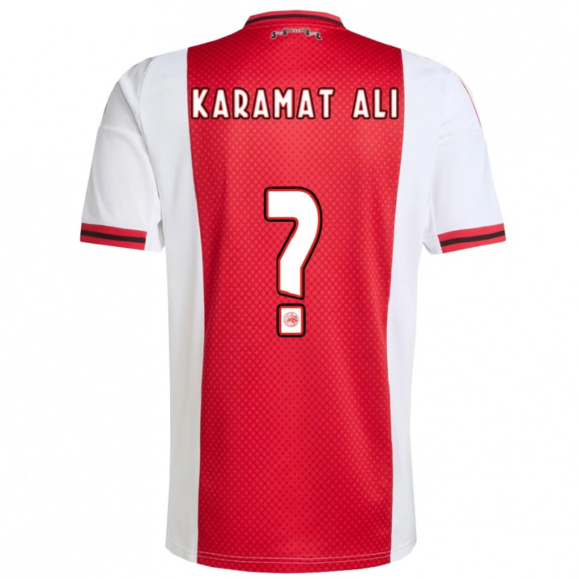 Danxen Uomo Maglia Yaïr Karamat Ali #0 Rosso Bianco Kit Gara Home 2025/26 Maglietta