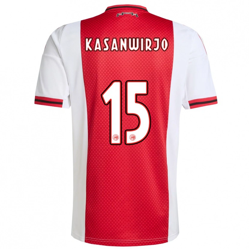 Danxen Uomo Maglia Kennynho Kasanwirjo #15 Rosso Bianco Kit Gara Home 2025/26 Maglietta