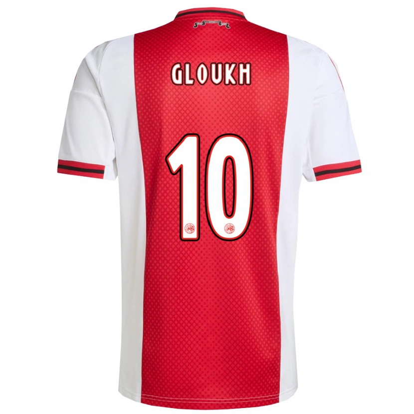 Danxen Uomo Maglia Oscar Gloukh #10 Rosso Bianco Kit Gara Home 2025/26 Maglietta