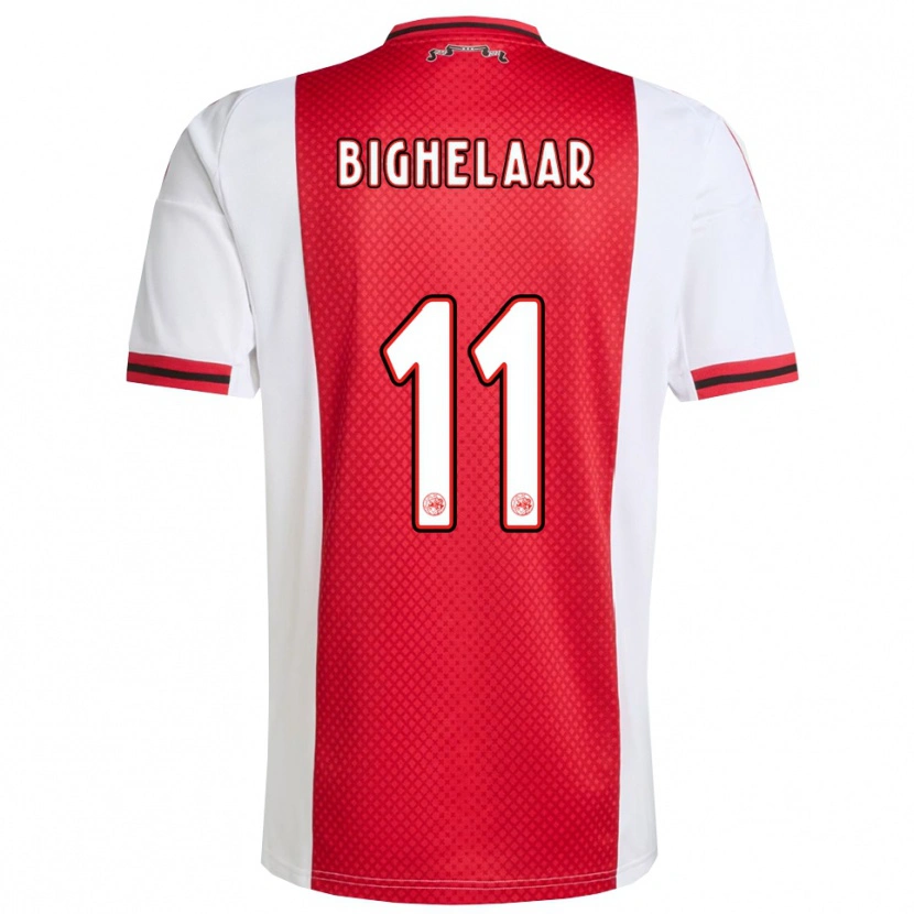 Danxen Uomo Maglia Marjolijn Van Den Bighelaar #11 Rosso Bianco Kit Gara Home 2025/26 Maglietta