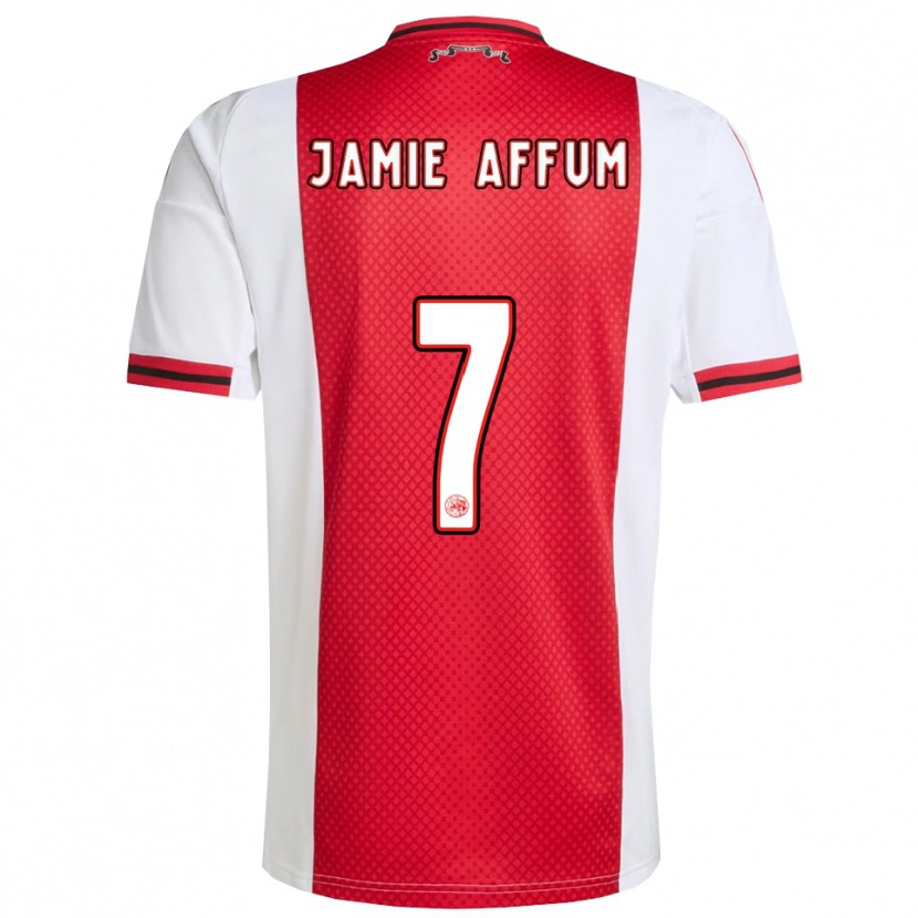 Danxen Uomo Maglia Deonell Jamie Affum #7 Rosso Bianco Kit Gara Home 2025/26 Maglietta