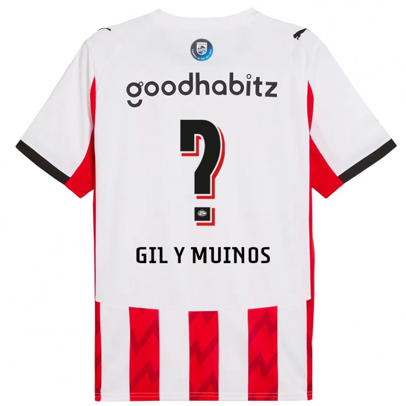 Danxen Uomo Maglia Yael Gil Y Muinos #0 Rosso Bianco Kit Gara Home 2025/26 Maglietta