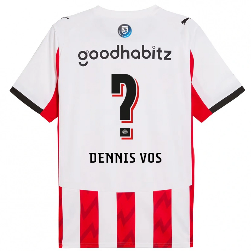 Danxen Uomo Maglia Dennis Vos #0 Rosso Bianco Kit Gara Home 2025/26 Maglietta