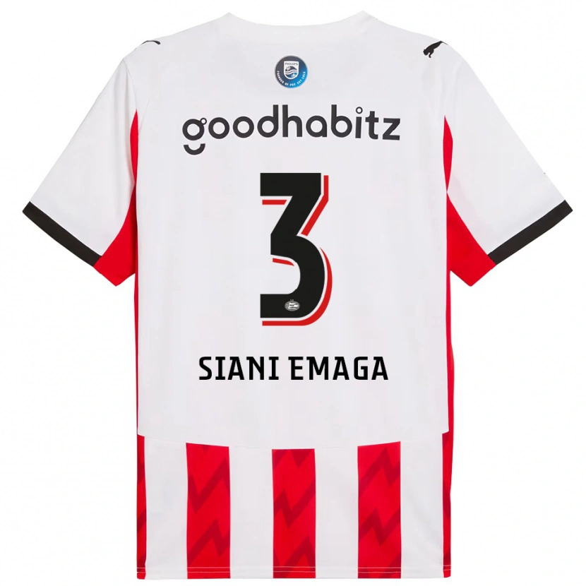 Danxen Uomo Maglia Ezechiel Siani Emaga #3 Rosso Bianco Kit Gara Home 2025/26 Maglietta