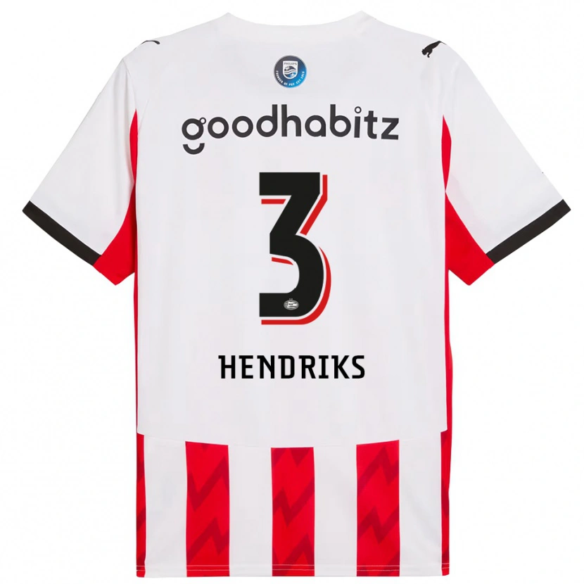 Danxen Uomo Maglia Gwyneth Hendriks #3 Rosso Bianco Kit Gara Home 2025/26 Maglietta