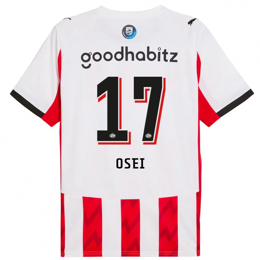 Danxen Uomo Maglia Micaiah Osei #17 Rosso Bianco Kit Gara Home 2025/26 Maglietta