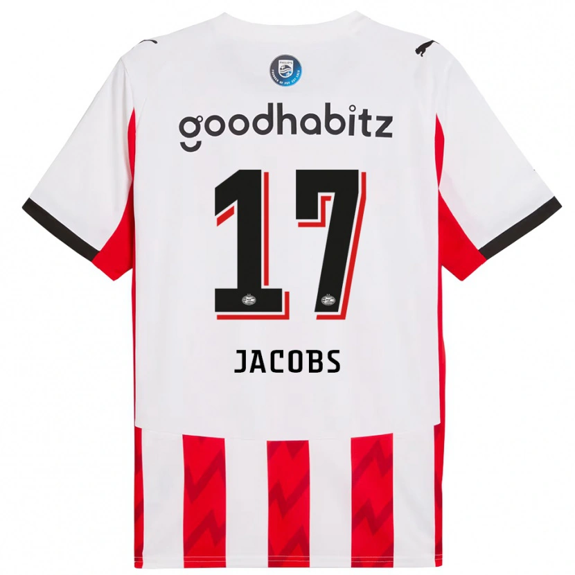 Danxen Uomo Maglia Lore Jacobs #17 Rosso Bianco Kit Gara Home 2025/26 Maglietta