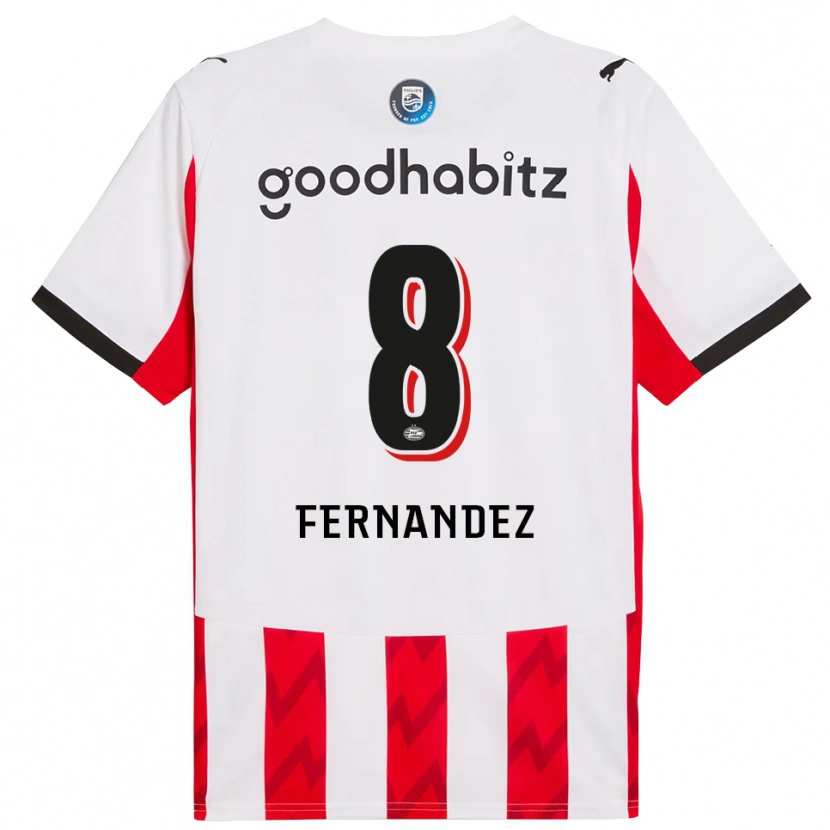 Danxen Uomo Maglia Noah Fernandez #8 Rosso Bianco Kit Gara Home 2025/26 Maglietta