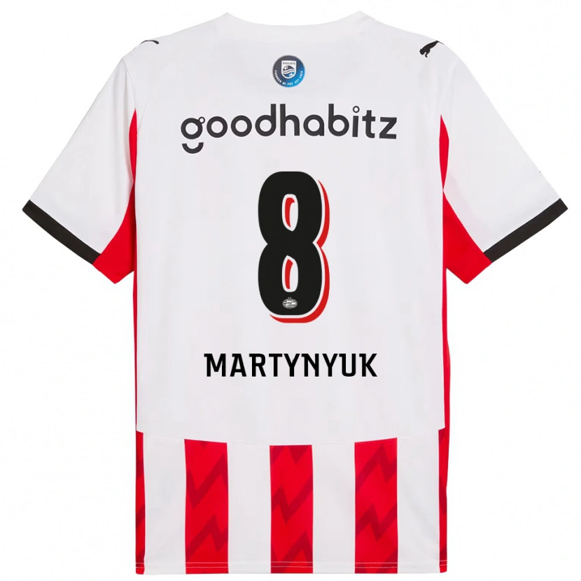 Danxen Uomo Maglia Anton Martynyuk #8 Rosso Bianco Kit Gara Home 2025/26 Maglietta