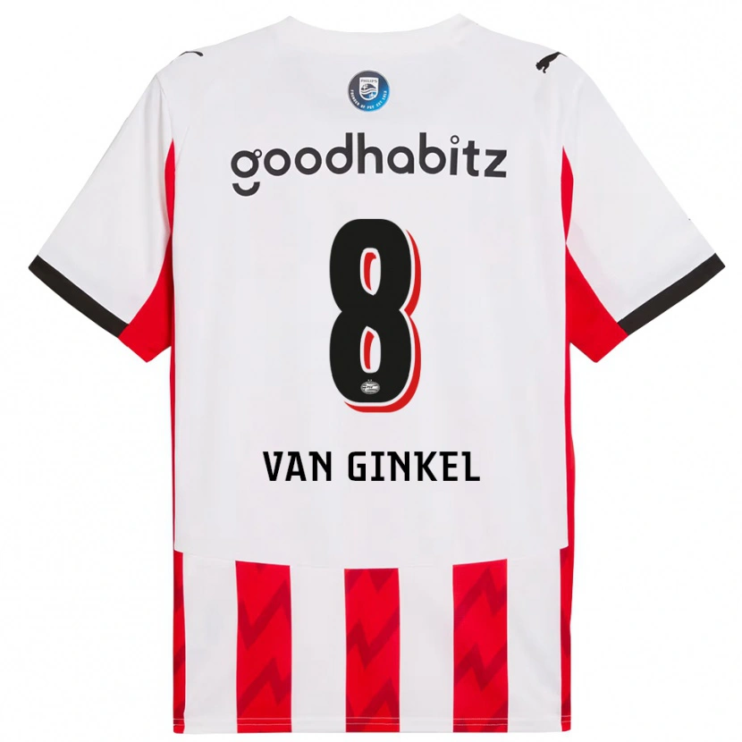 Danxen Uomo Maglia Marco Van Ginkel #8 Rosso Bianco Kit Gara Home 2025/26 Maglietta