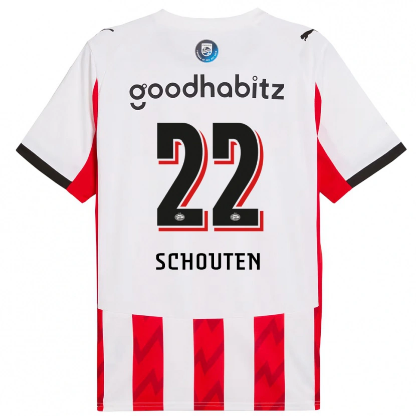 Danxen Uomo Maglia Jerdy Schouten #22 Rosso Bianco Kit Gara Home 2025/26 Maglietta