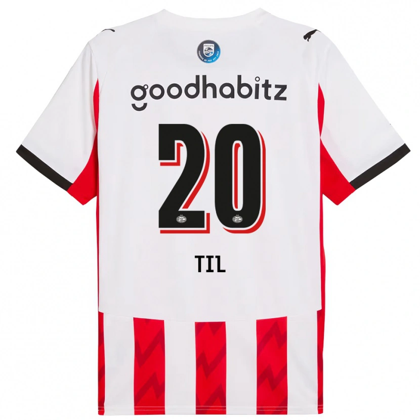Danxen Uomo Maglia Guus Til #20 Rosso Bianco Kit Gara Home 2025/26 Maglietta