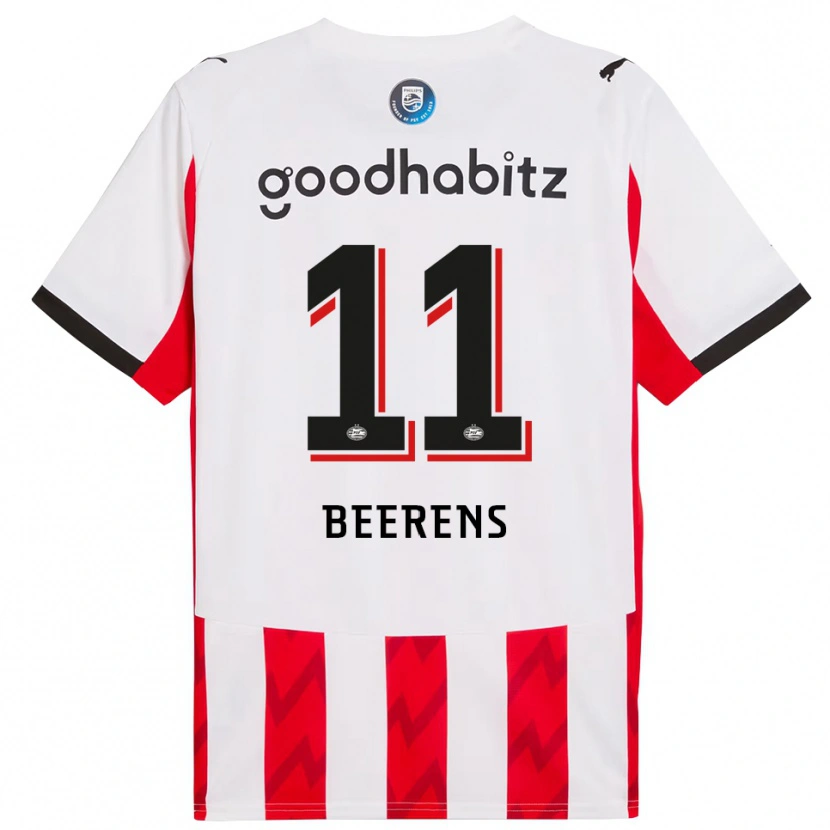 Danxen Uomo Maglia Jairo Beerens #11 Rosso Bianco Kit Gara Home 2025/26 Maglietta