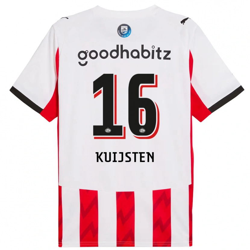 Danxen Uomo Maglia Stijn Kuijsten #16 Rosso Bianco Kit Gara Home 2025/26 Maglietta