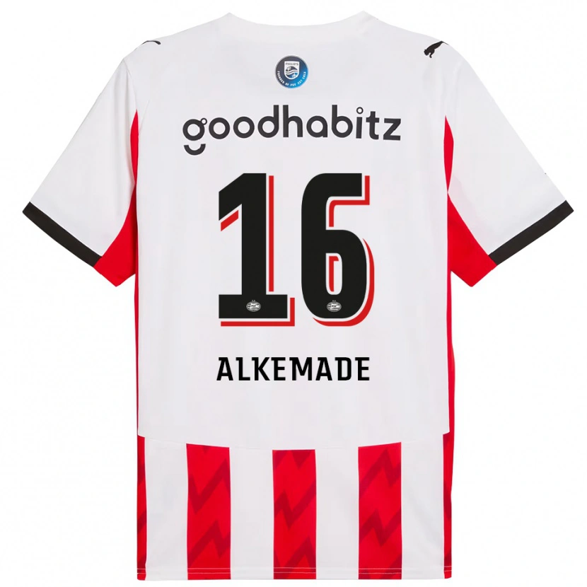 Danxen Uomo Maglia Lisan Alkemade #16 Rosso Bianco Kit Gara Home 2025/26 Maglietta