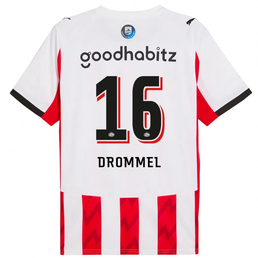 Danxen Uomo Maglia Joel Drommel #16 Rosso Bianco Kit Gara Home 2025/26 Maglietta