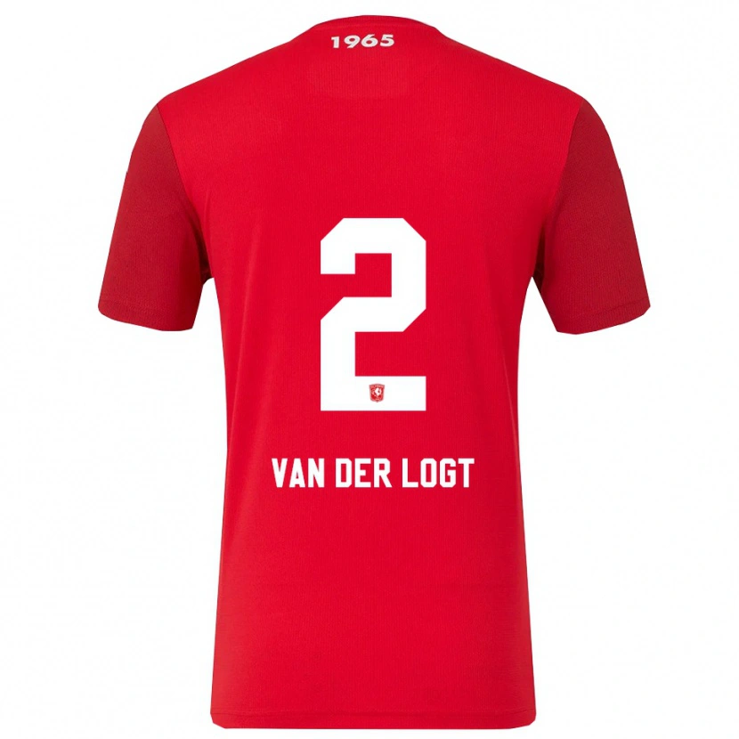 Danxen Uomo Maglia Jim Van Der Logt #2 Rosso Bianco Kit Gara Home 2025/26 Maglietta