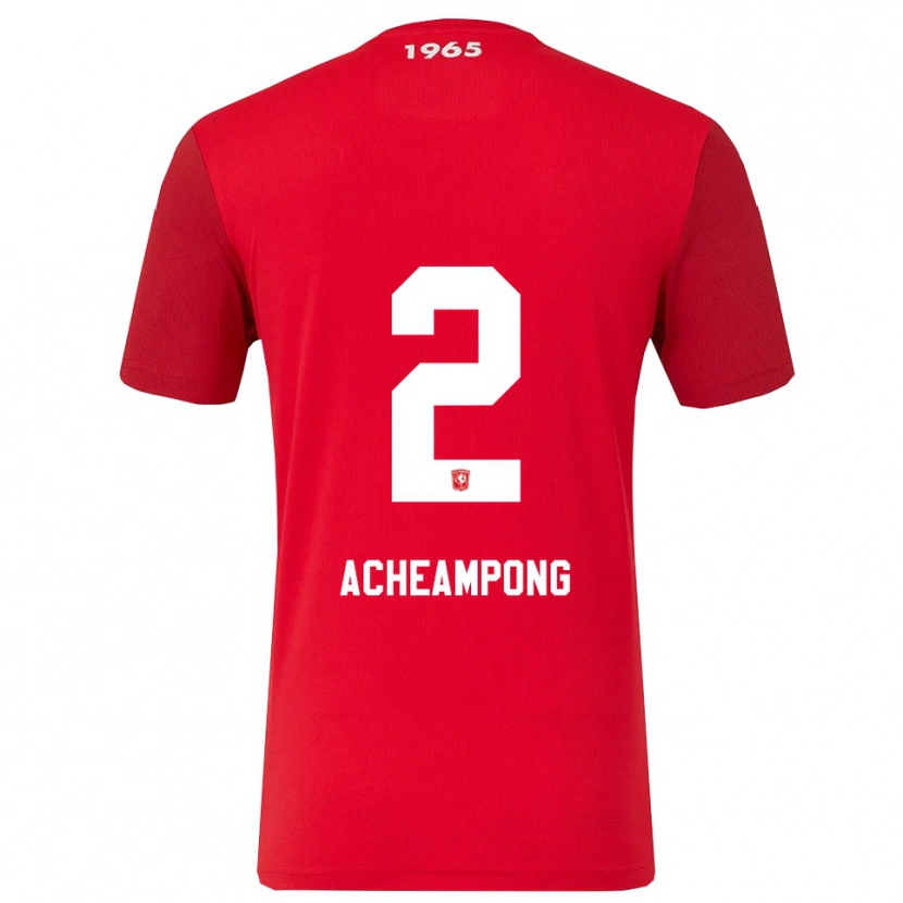 Danxen Uomo Maglia Sage Acheampong #2 Rosso Bianco Kit Gara Home 2025/26 Maglietta