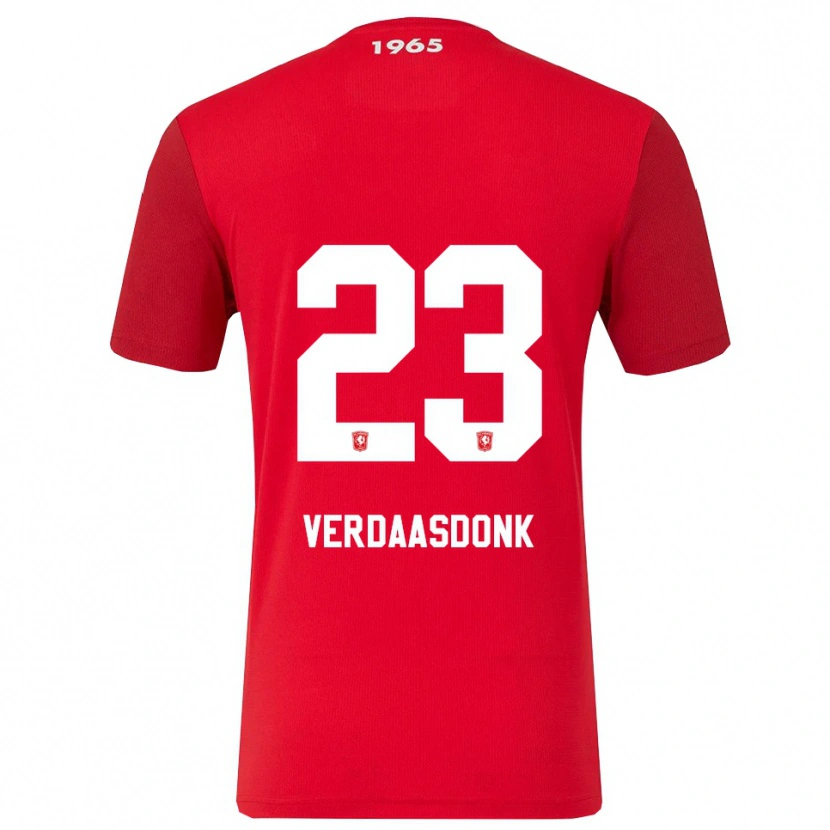 Danxen Uomo Maglia Suus Verdaasdonk #23 Rosso Bianco Kit Gara Home 2025/26 Maglietta