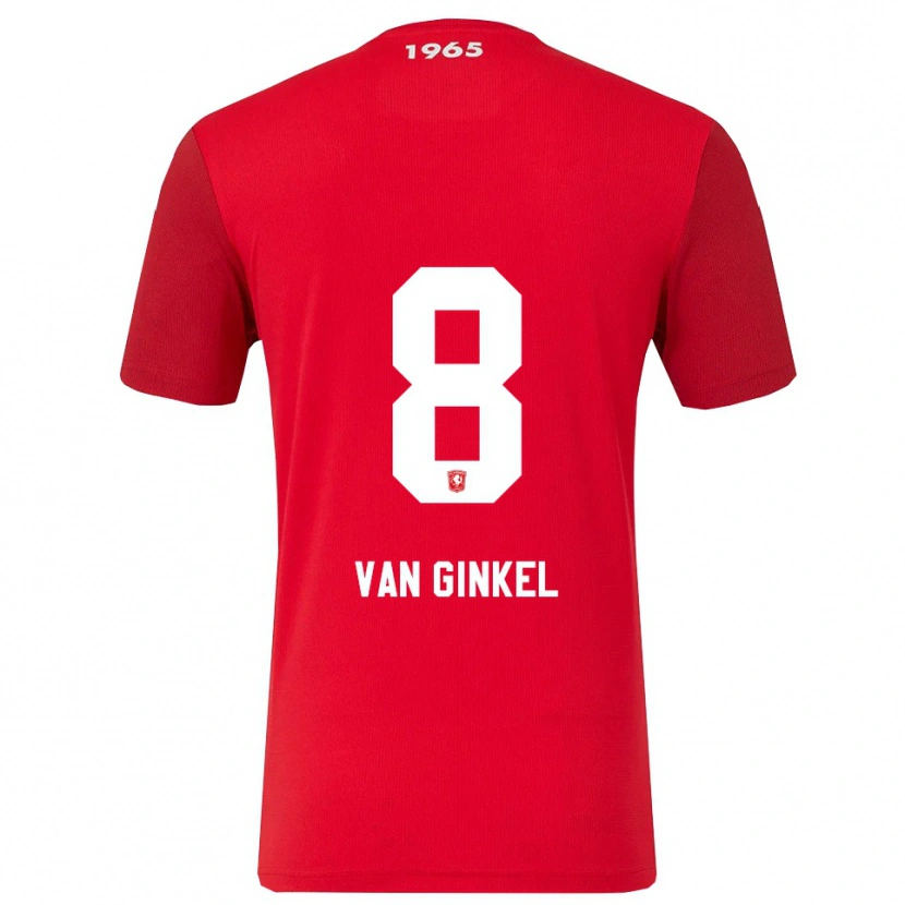 Danxen Uomo Maglia Danique Van Ginkel #8 Rosso Bianco Kit Gara Home 2025/26 Maglietta