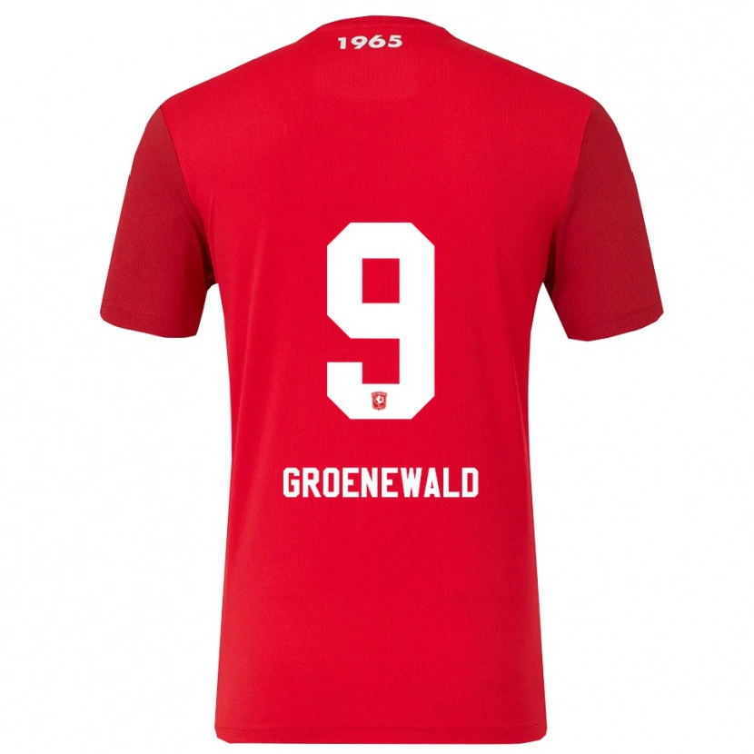 Danxen Uomo Maglia Nigel Groenewald #9 Rosso Bianco Kit Gara Home 2025/26 Maglietta