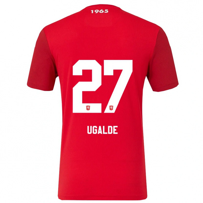 Danxen Uomo Maglia Manfred Ugalde #27 Rosso Bianco Kit Gara Home 2025/26 Maglietta