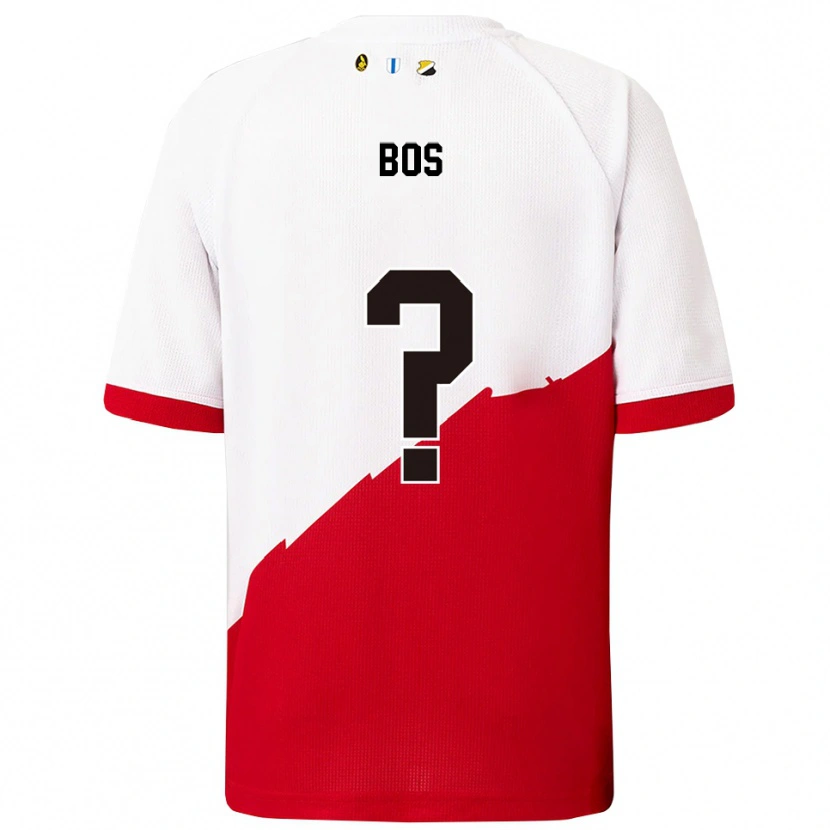 Danxen Uomo Maglia Torben Bos #0 Bianco Rosso Kit Gara Home 2025/26 Maglietta