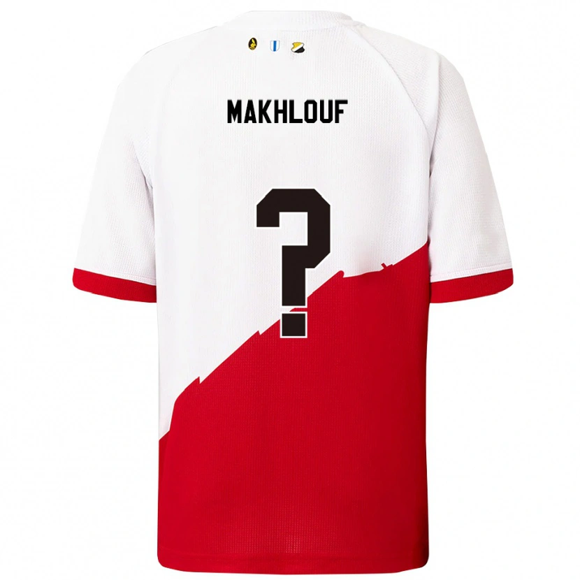 Danxen Uomo Maglia Yassir Makhlouf #0 Bianco Rosso Kit Gara Home 2025/26 Maglietta