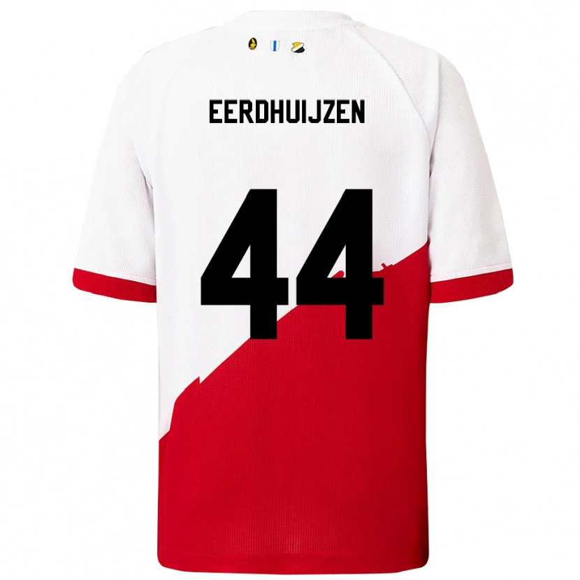 Danxen Uomo Maglia Mike Eerdhuijzen #44 Bianco Rosso Kit Gara Home 2025/26 Maglietta