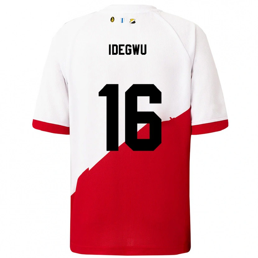 Danxen Uomo Maglia Kelechi Idegwu #16 Bianco Rosso Kit Gara Home 2025/26 Maglietta