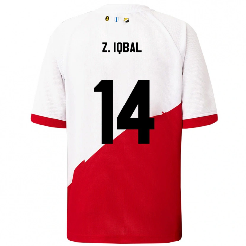 Danxen Uomo Maglia Zidane Iqbal #14 Bianco Rosso Kit Gara Home 2025/26 Maglietta
