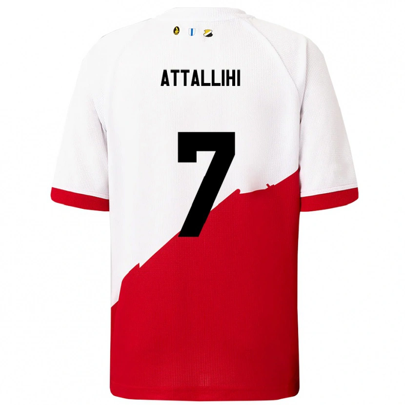 Danxen Uomo Maglia Adam Attallihi #7 Bianco Rosso Kit Gara Home 2025/26 Maglietta