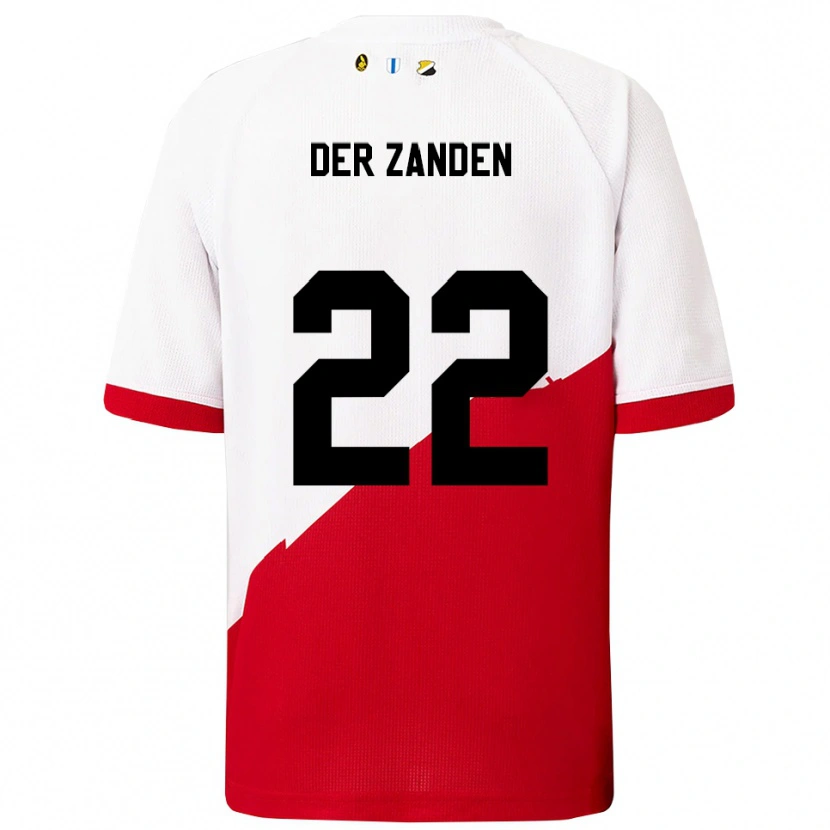Danxen Uomo Maglia Iise Van Der Zanden #22 Bianco Rosso Kit Gara Home 2025/26 Maglietta