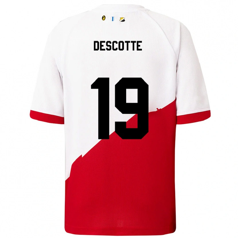 Danxen Uomo Maglia Anthony Descotte #19 Bianco Rosso Kit Gara Home 2025/26 Maglietta
