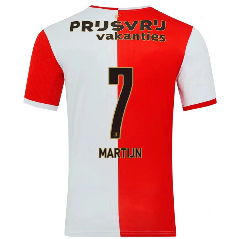 Danxen Uomo Maglia Rowendley Martijn #7 Rosso Bianco Kit Gara Home 2025/26 Maglietta