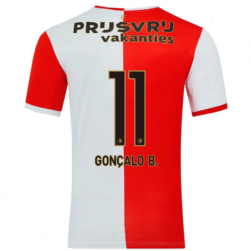 Danxen Uomo Maglia Gonçalo Borges #11 Rosso Bianco Kit Gara Home 2025/26 Maglietta