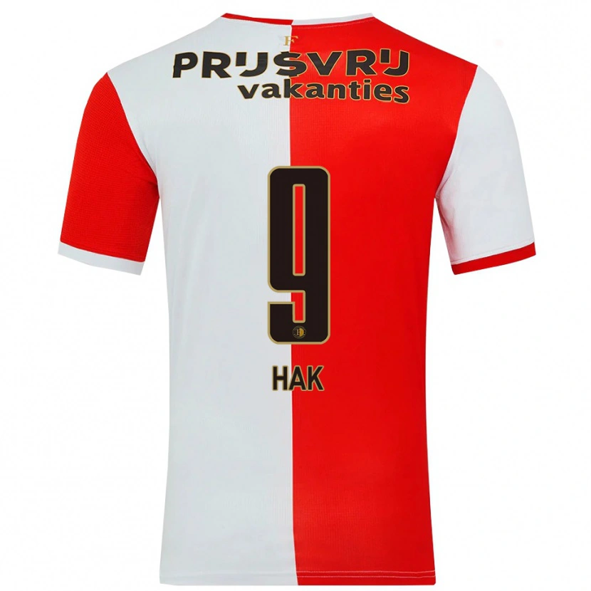 Danxen Uomo Maglia Xavi Hak #9 Rosso Bianco Kit Gara Home 2025/26 Maglietta