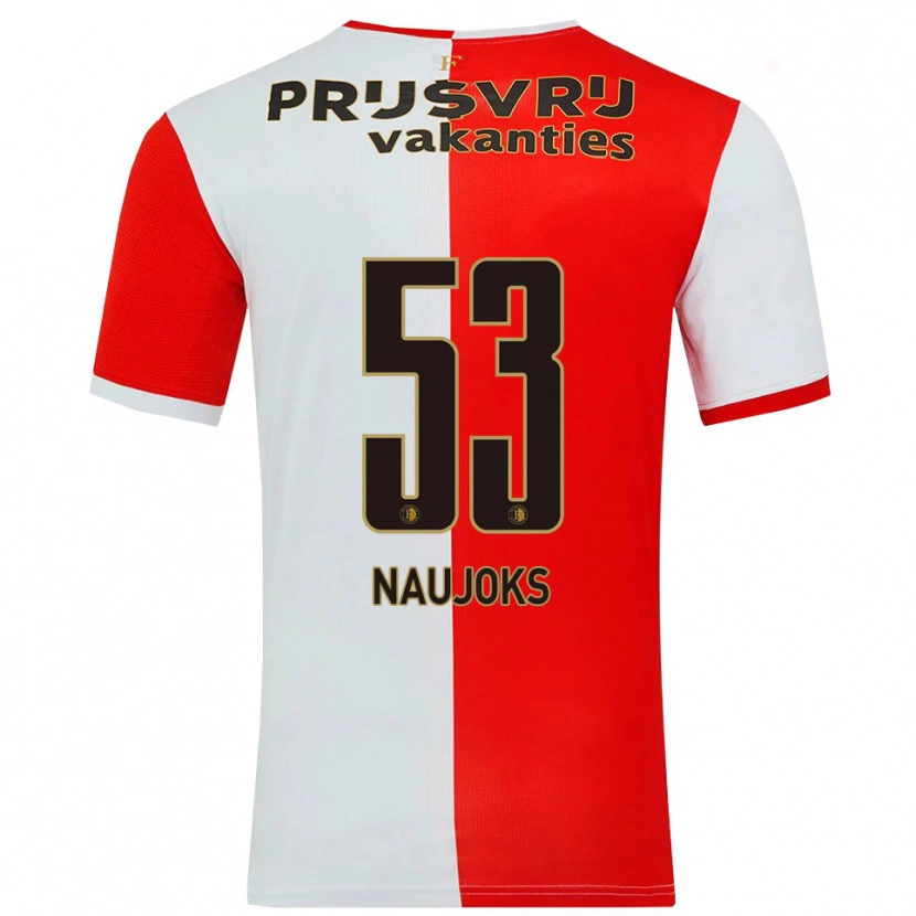Danxen Uomo Maglia Noah Naujoks #53 Rosso Bianco Kit Gara Home 2025/26 Maglietta