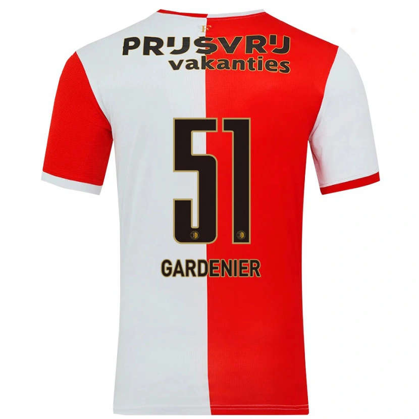 Danxen Uomo Maglia Lucas Gardenier #51 Rosso Bianco Kit Gara Home 2025/26 Maglietta