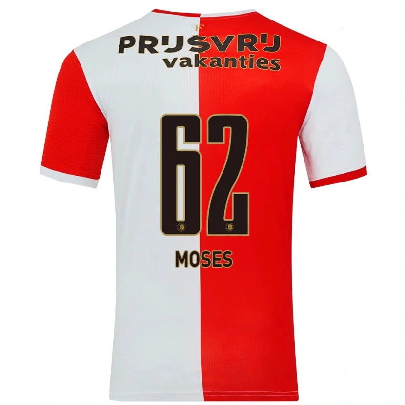 Danxen Uomo Maglia Troy Moses #62 Rosso Bianco Kit Gara Home 2025/26 Maglietta