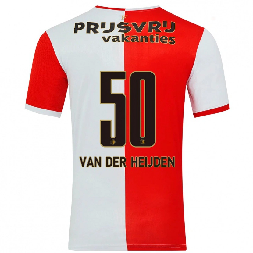 Danxen Uomo Maglia Delano Van Der Heijden #50 Rosso Bianco Kit Gara Home 2025/26 Maglietta